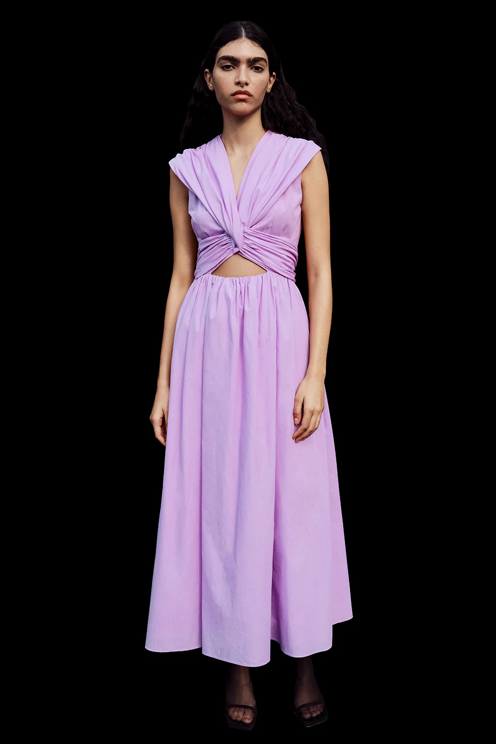 Carine Dress Organic Cotton Lilac - Image 3