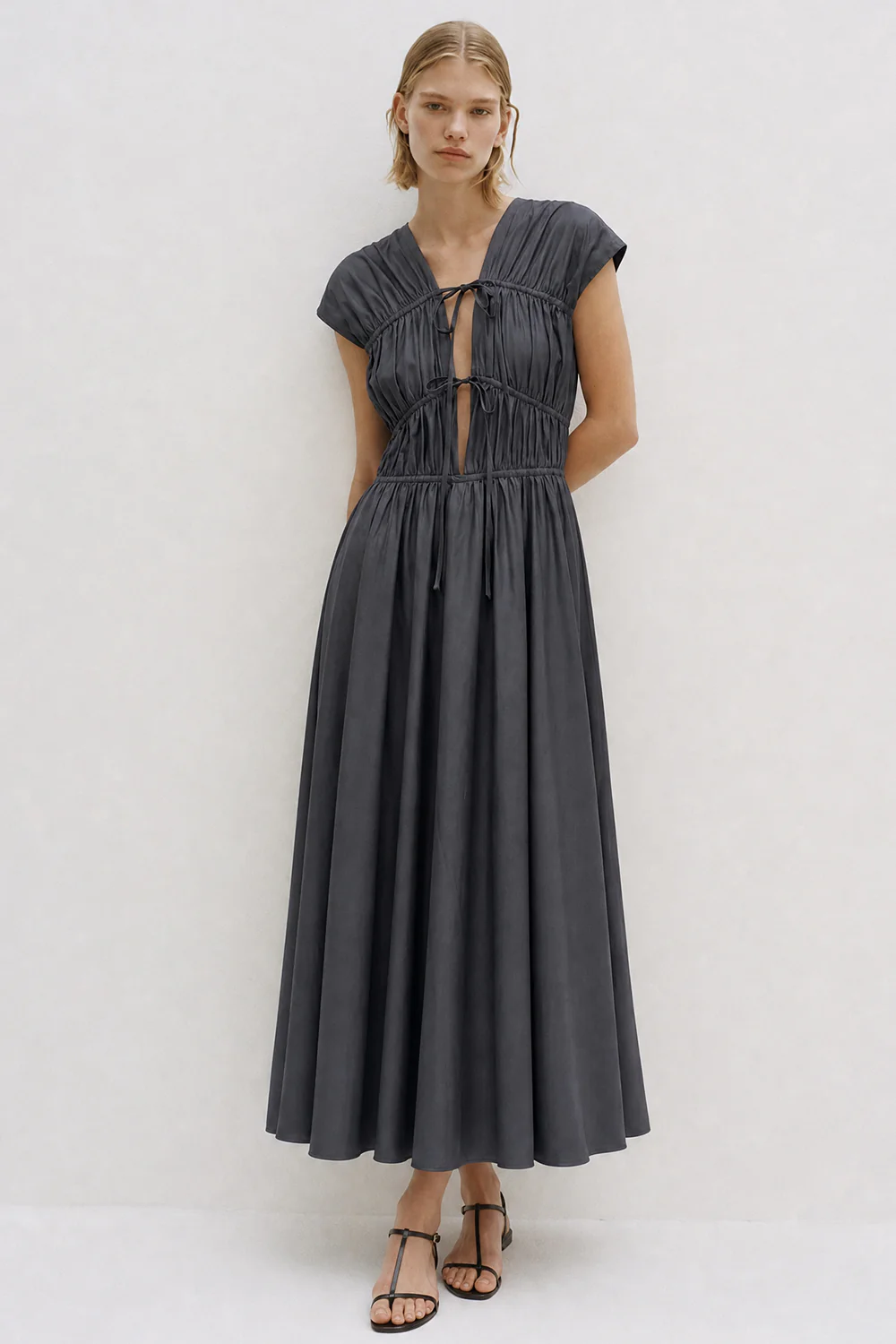 Ceres Organic Cotton Midi Dress Steel