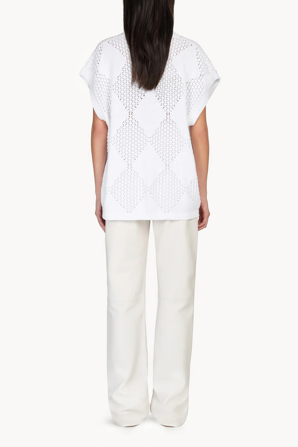 Ciel Knitted Sleeveless Top White - Image 3
