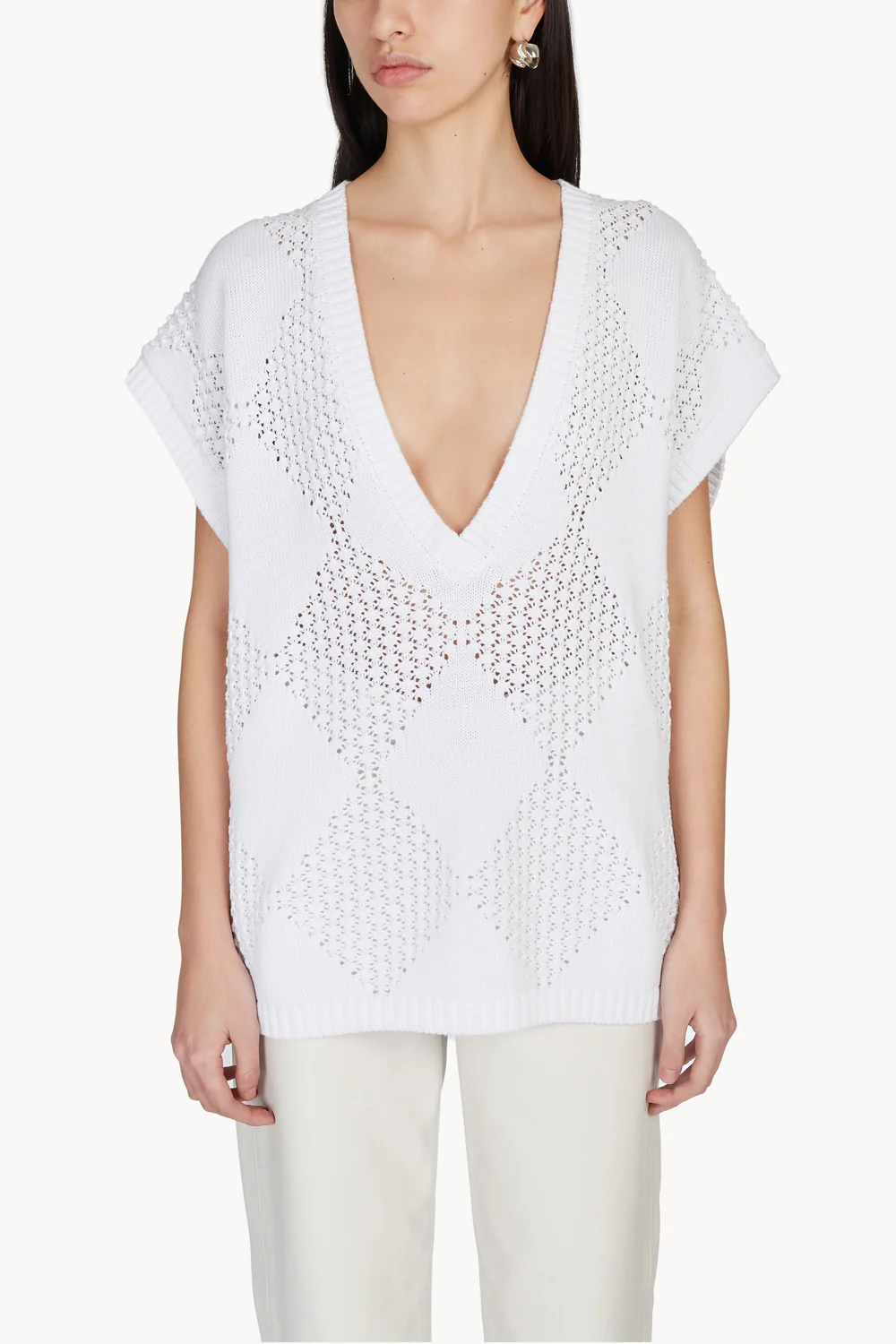 Ciel Knitted Sleeveless Top White - Image 4