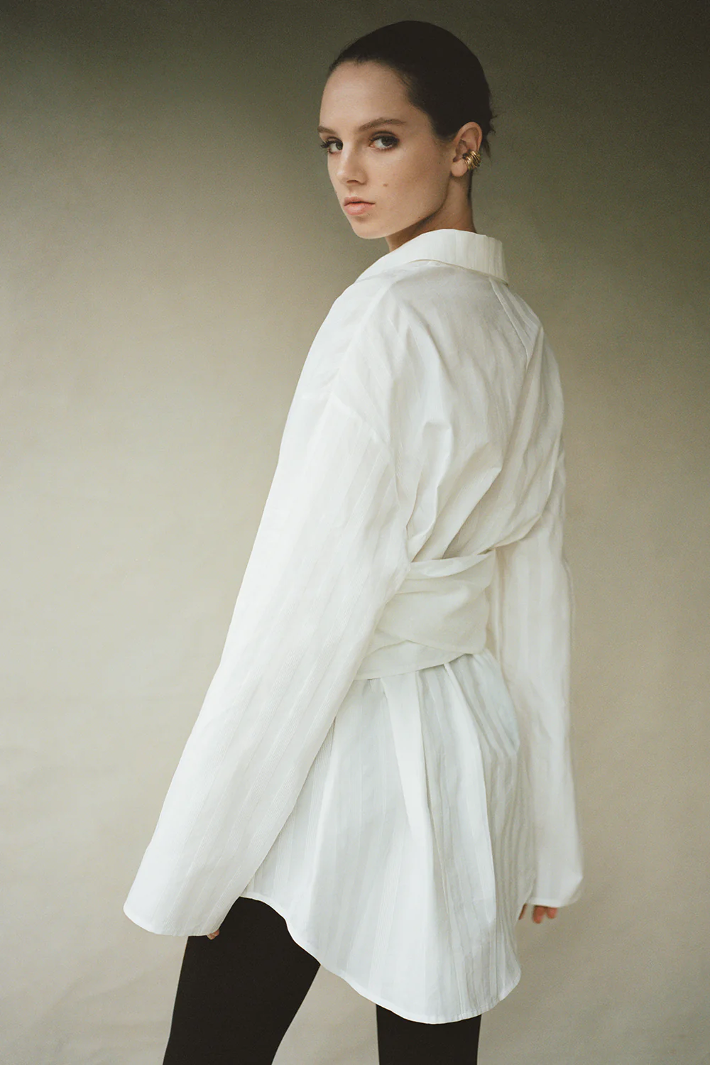 Claire Wrap Shirt White - Image 3