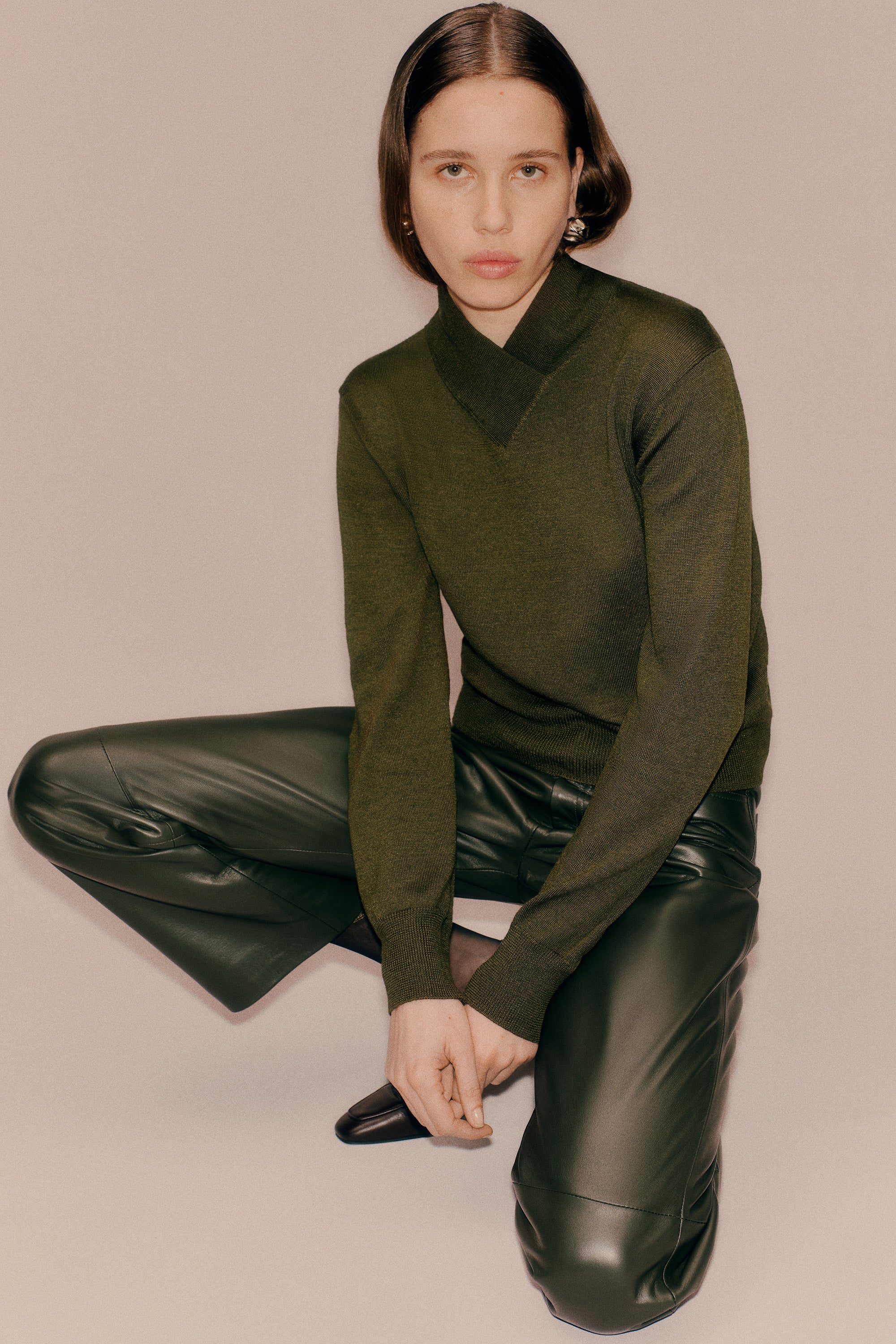 Detta Knit Top Moss Green - Image 2