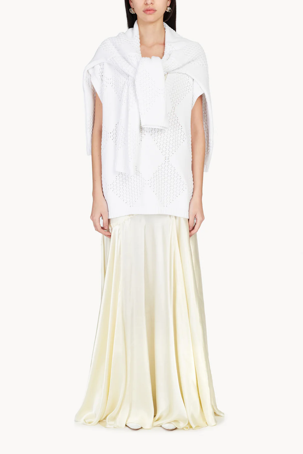 Yara Knitted Jumper White - Image 6