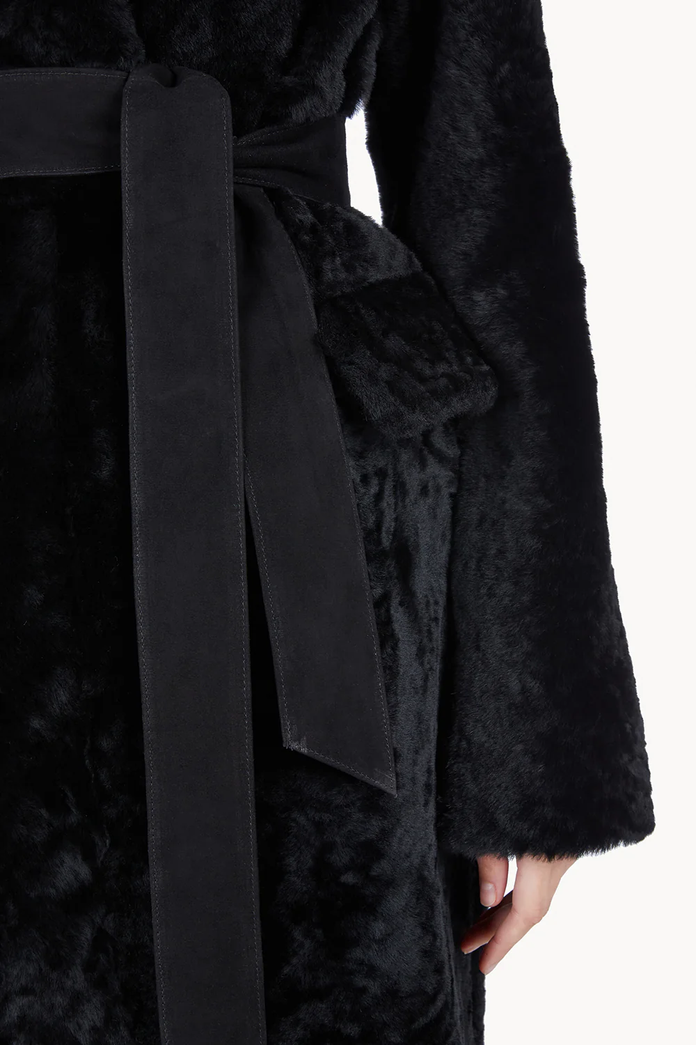 Emily Shearling Coat Black - Image 5