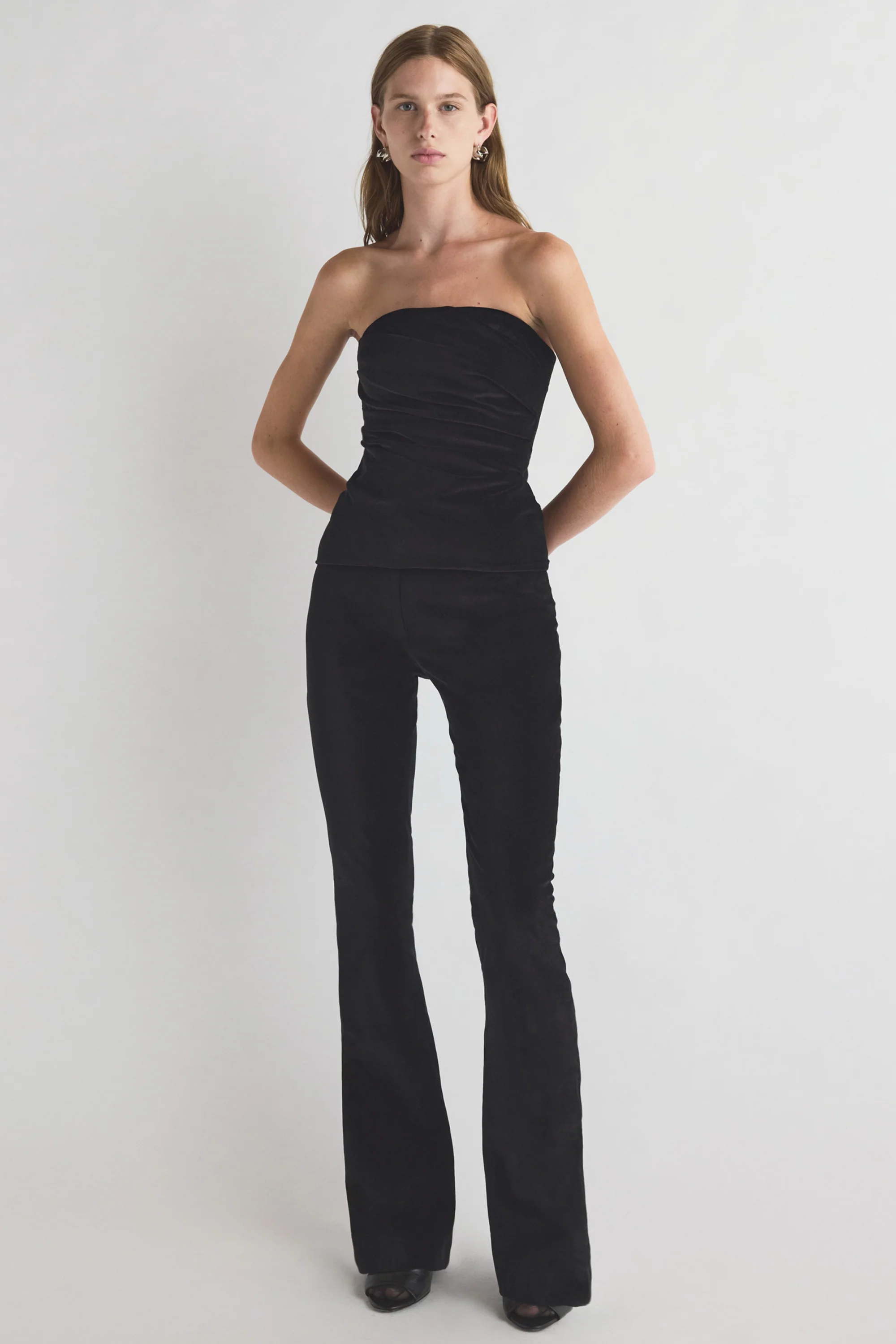 Izel Velvet Bandeau Top Black
