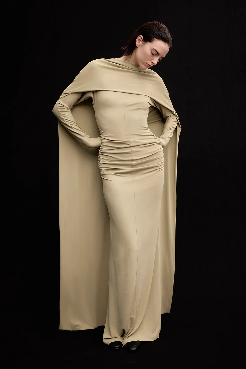 Malena Dress Pale Khaki - Image 7