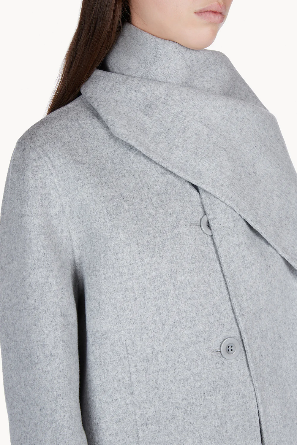 Mio Signature Scarf Coat Grey - Image 4