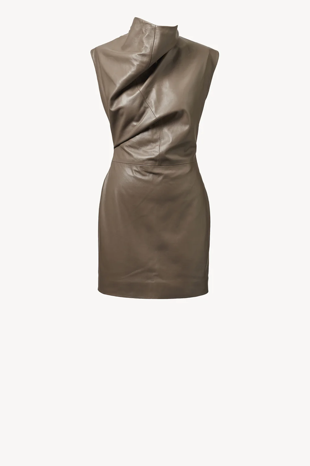 Olya Leather Dress Taupe