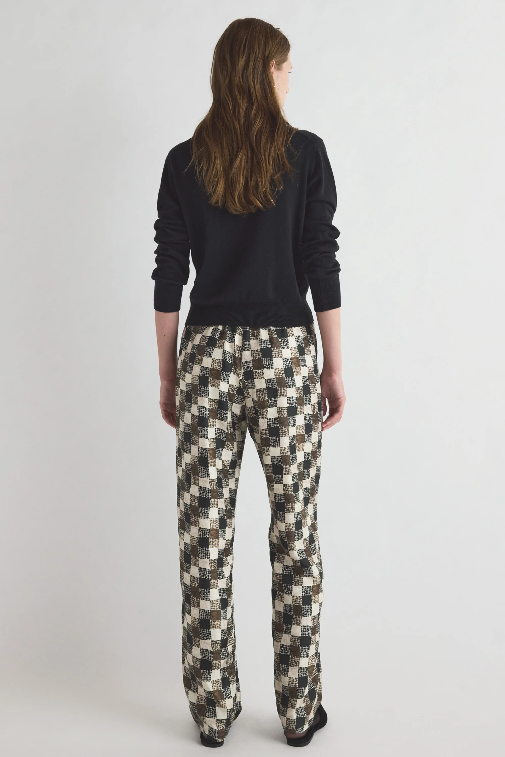 Terri Trouser Textured Check Print - Image 2