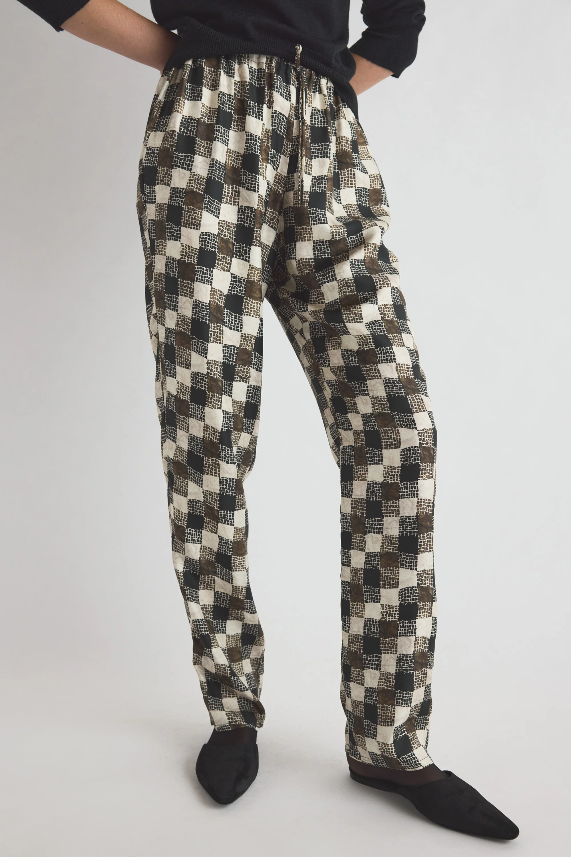 Terri Trouser Textured Check Print - Image 3