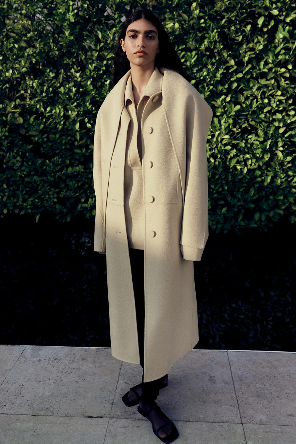 Mio Signature Scarf Coat Soft Sand - Image 3