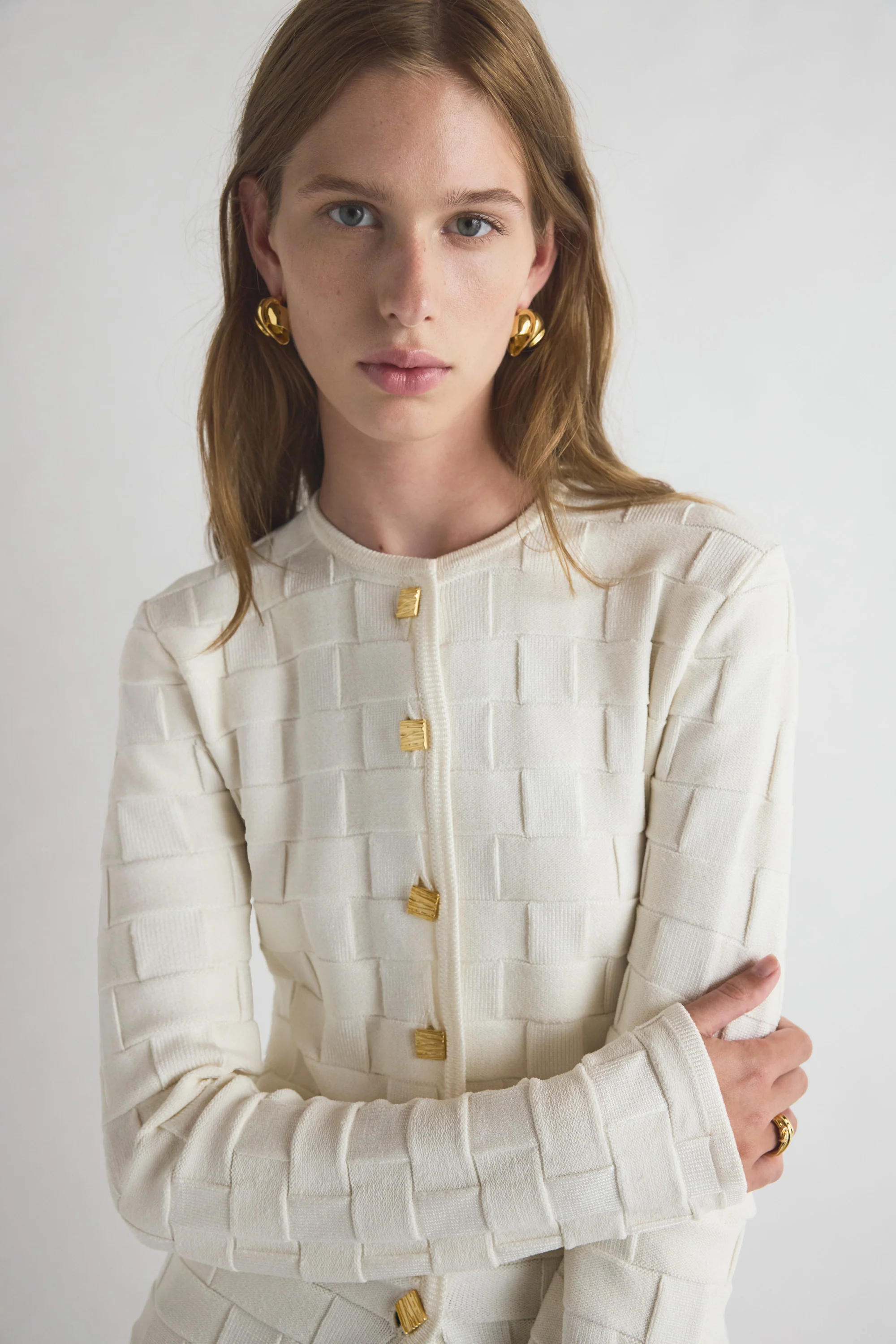 Uma Knitted Jacket White - Image 3