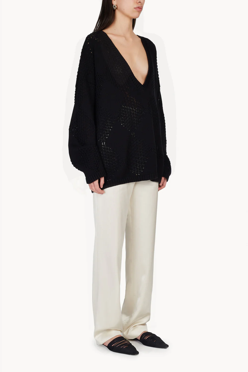 Yara Knitted Jumper Black - Image 3