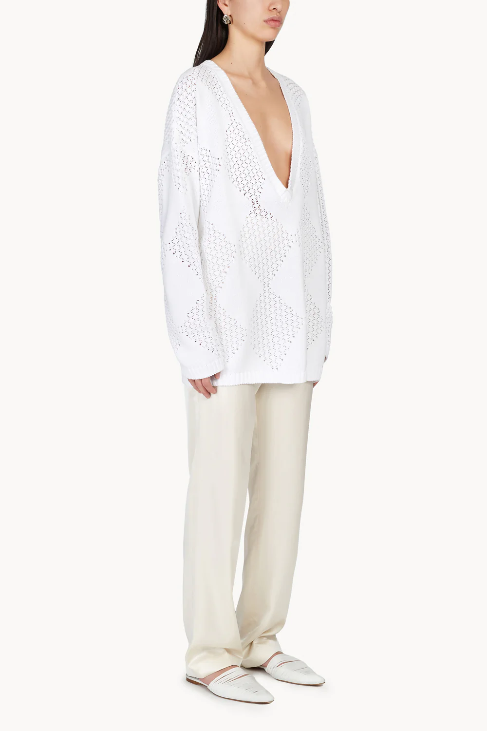 Yara Knitted Jumper White - Image 3