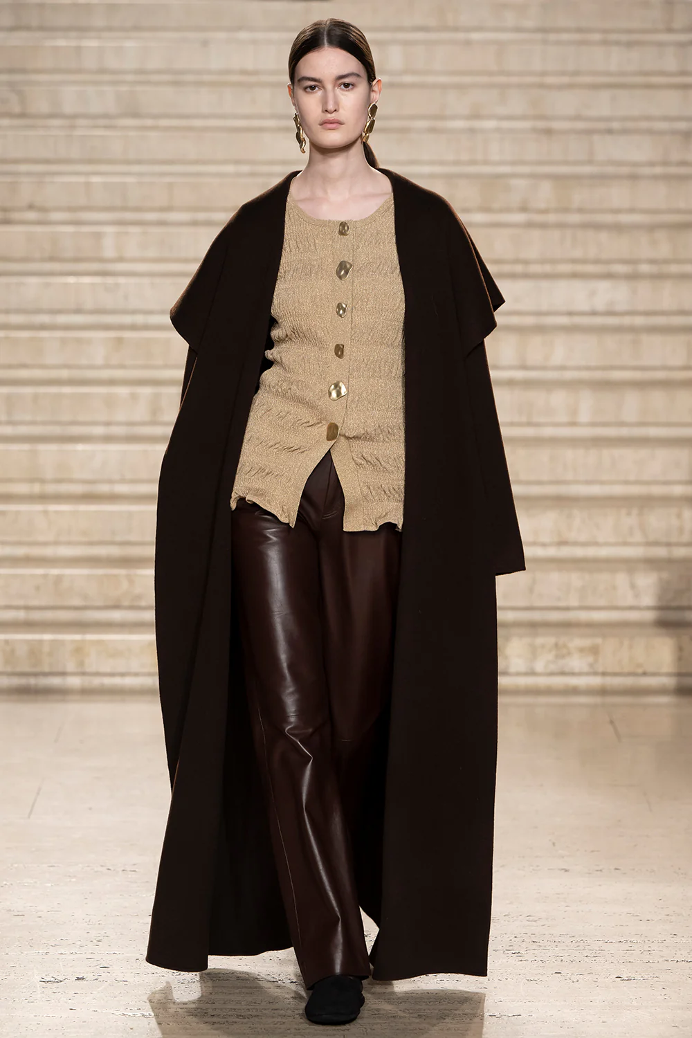 Yeal Leather Trouser Dark Brown - Image 2